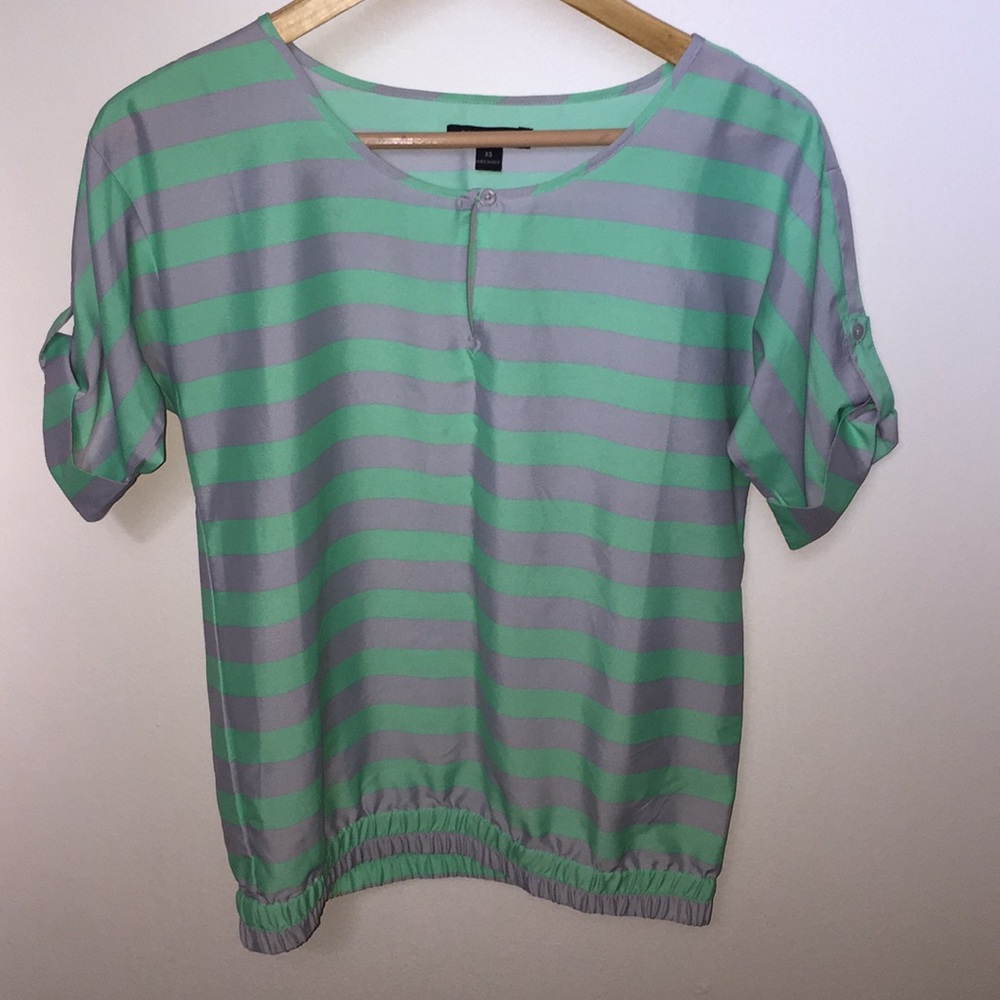 Banana Republic Mint/grey stripe
